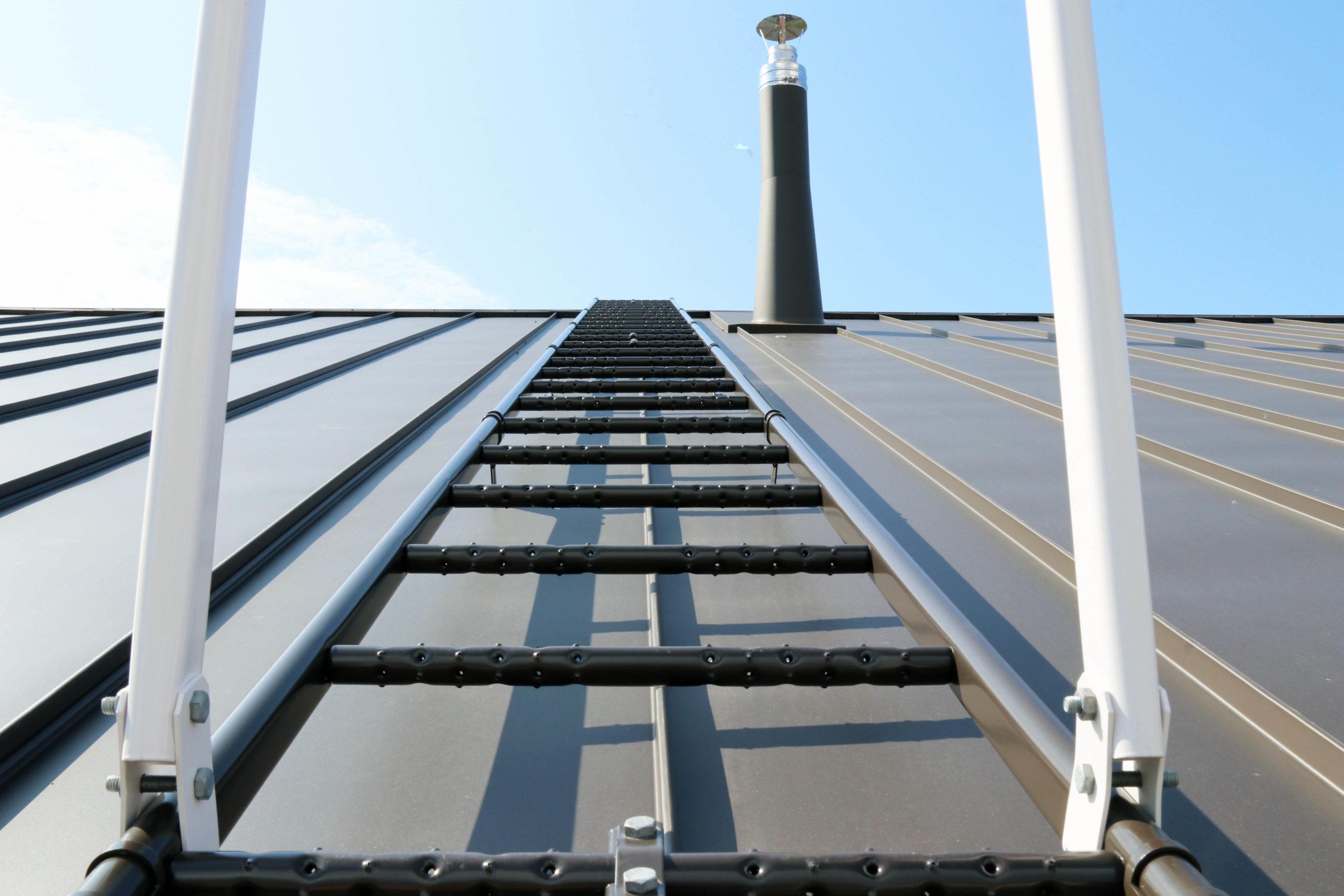 Pisko roof ladder ensures safe access to the chimney and other objects on the roof that require maintenance.