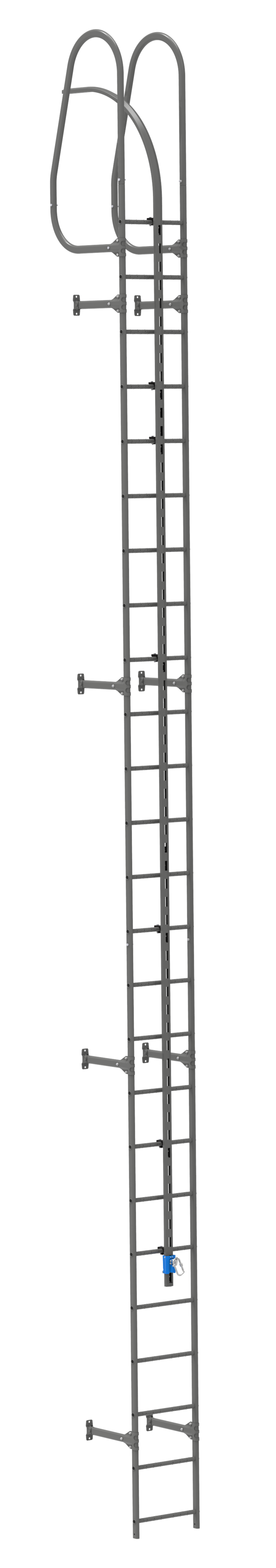 Pisko wall ladder with vertical safety rail